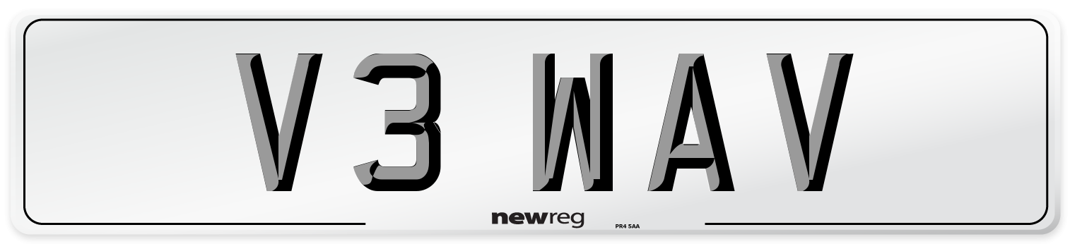 V3 WAV Number Plate from New Reg